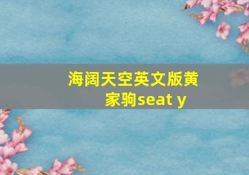 海阔天空英文版黄家驹seat y